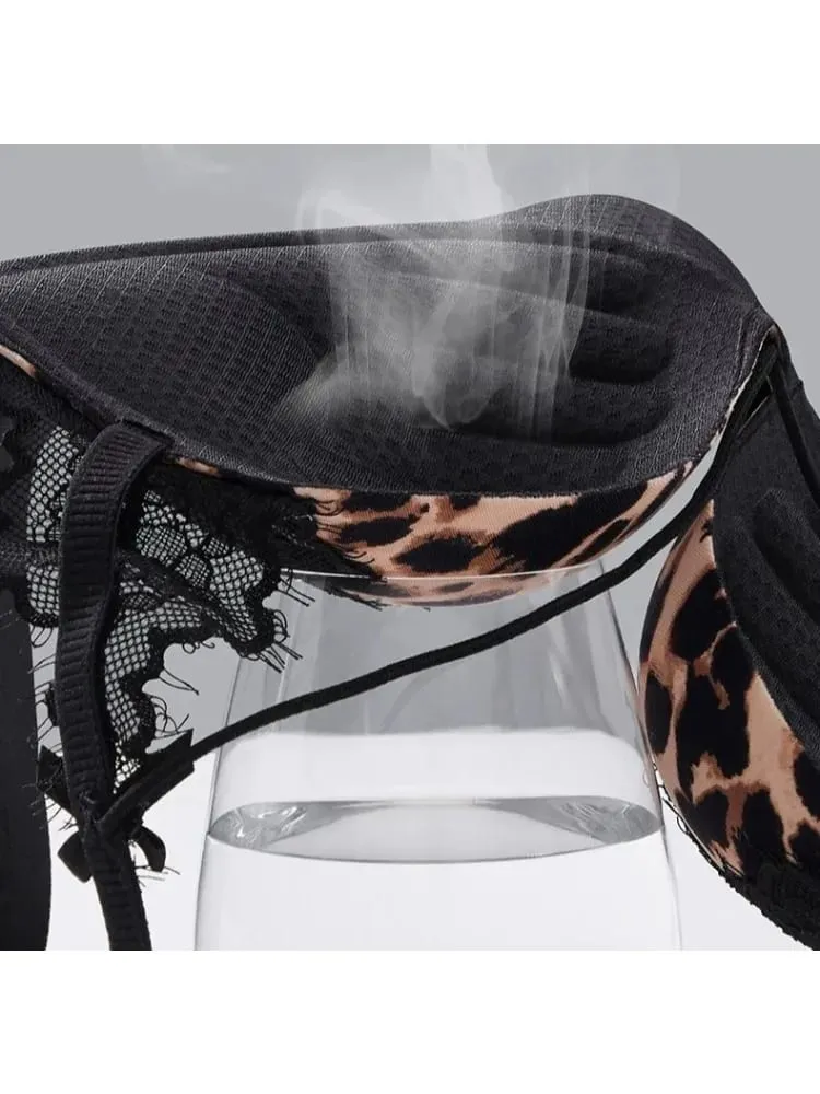 Ensemble de Lingerie Sexy en dentelle imprimé léopard pour femmes, sous-vêtements Push-Up sans fil, soutien latéral anti-affaissement, 32 à 38AB, tendance