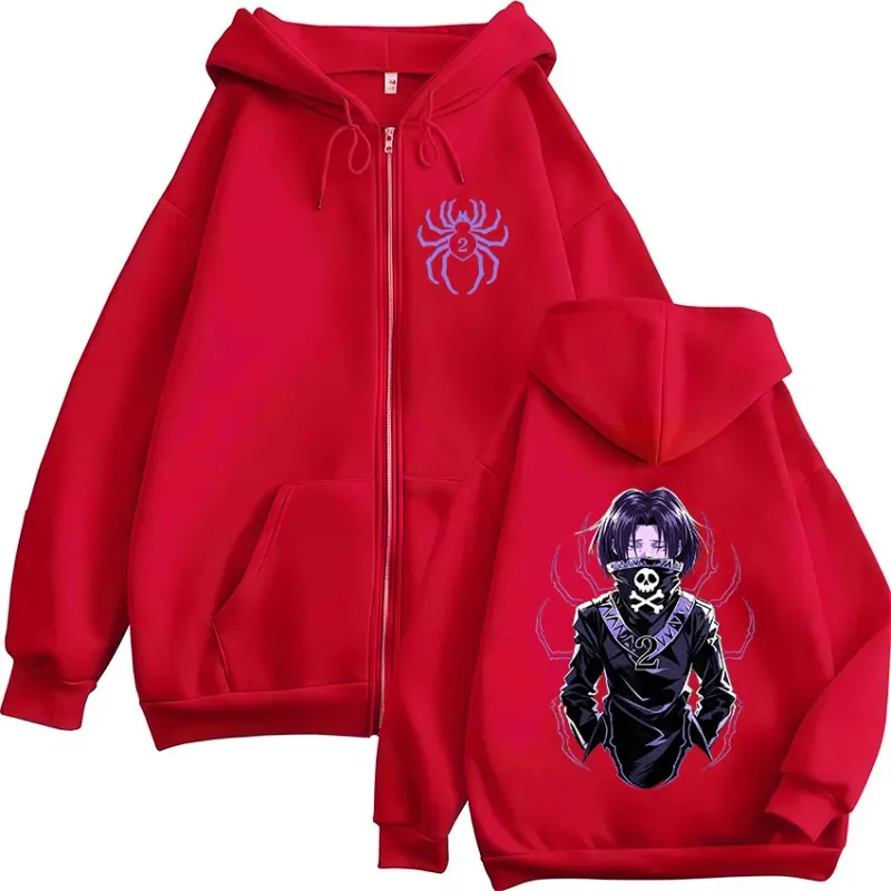 Anime Hunter X Hunter Feitan Portor Zipper Hoodies Men Women Clothing Oversized Fleece Zip Up Hooded Sweatshirts Coat Streetwear