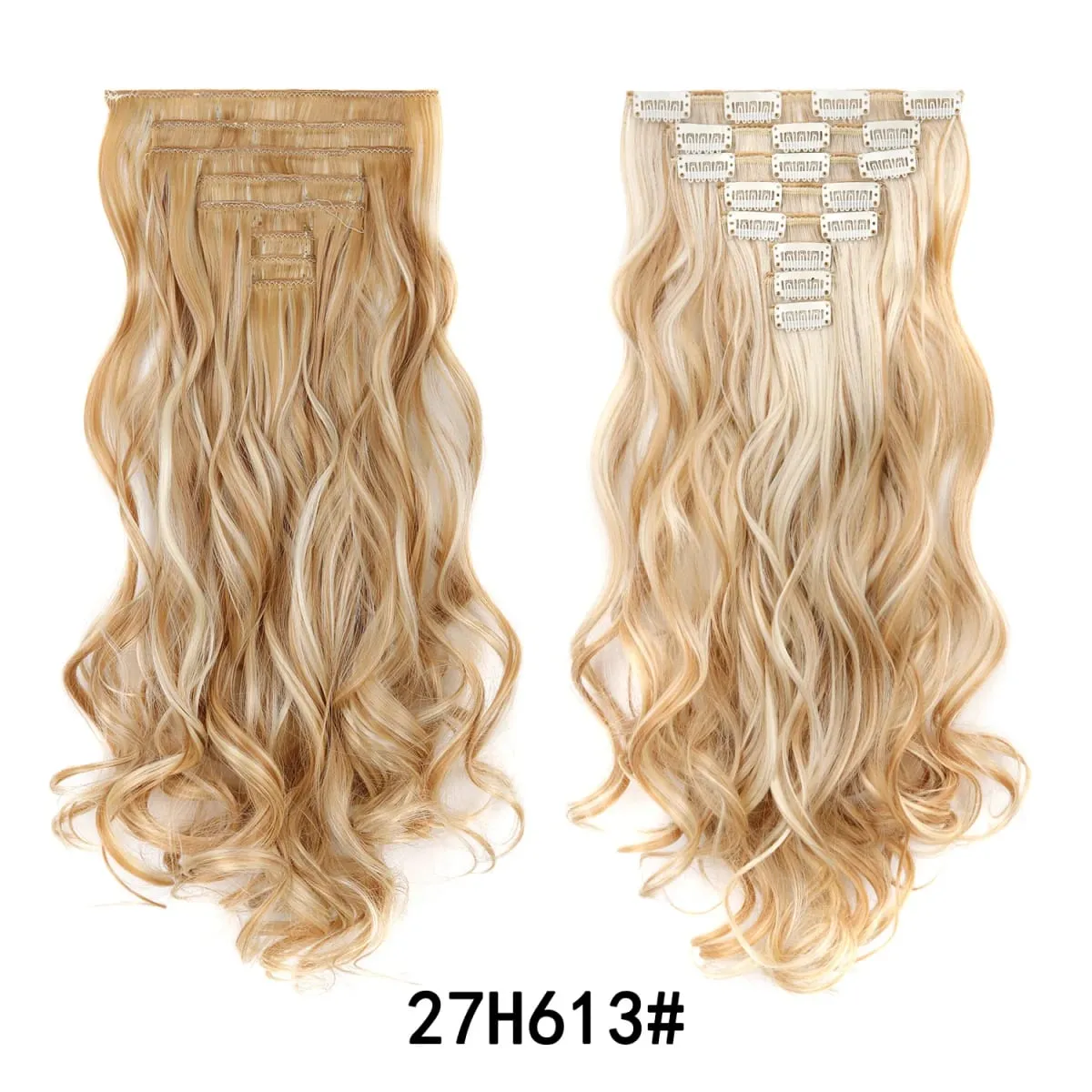 Clip In Hair Extension Curly 24 Inch 8 Pieces Hair Extensions for Women Daily Wear Work & Casual Styling Synthetic Hair Pieces