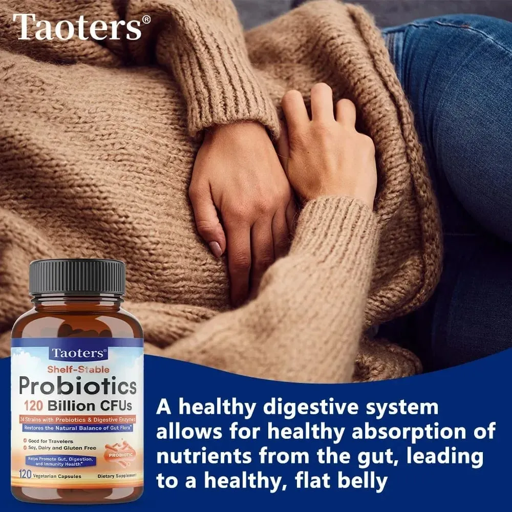 Probiotics 120 Billion CFUs 34 Strains with Organic Prebiotics & Digestive Enzymes Digestion & Immunity Health for Women & Men