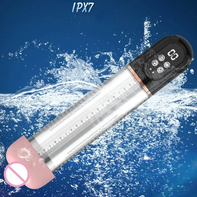 IPX7 Waterproof Electric Penis Pump Suction Penis Extender Dick Enlarger Vacuum Penis Enlargement Masturbator Sex Toys for Men