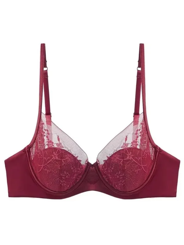 Satin Lace French Lingerie Set Women Push Up Anti Sagging Full Coverage Brassiere Soft Breathable Ladies Daily Underwear 32-38