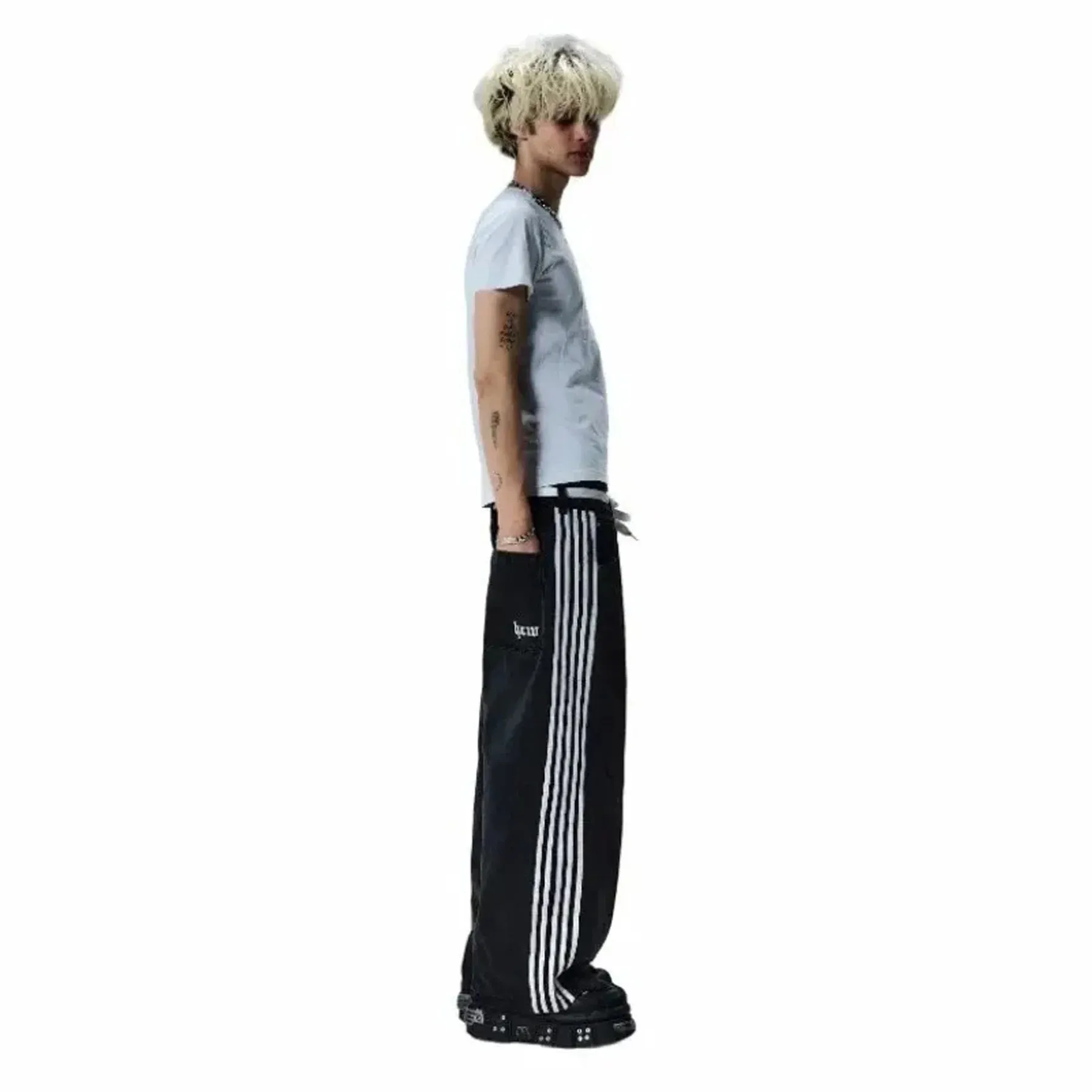Y2K Striped Baggy Jeans Unisex Wide Leg Denim Pants Hip Hop Streetwear Casual High Quality Embroidered Jeans For Men Women