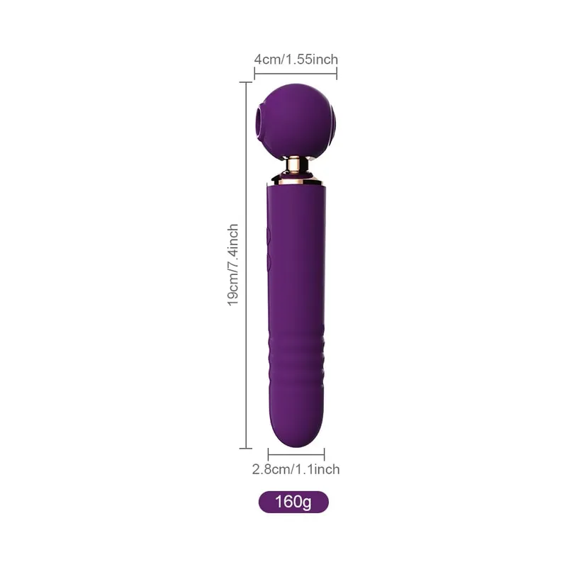 Vibrateurs puissants Av Magic Wand pour femmes 3 en 1, jouets sexuels, gode télescopique, stimulateur du point G, tapotement, ventouse et masseur de Clitoris