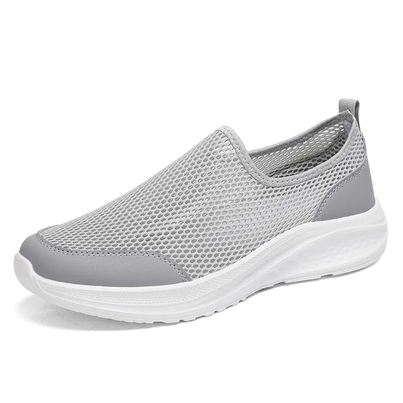 One Foot on the Net Shoes Men's Summer New Breathable Thin Net Walking Shoes Casual Sports Shoes Black Plus Size Men's Shoes 48