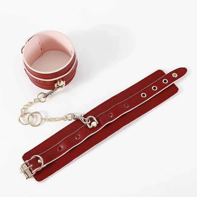 7pcs Sex Toys Set BDSM Bondage Adult Products shaped Mouth Plug Toy Beating Flirting Neck Cover Eyelid Mask Leather Handcuffs