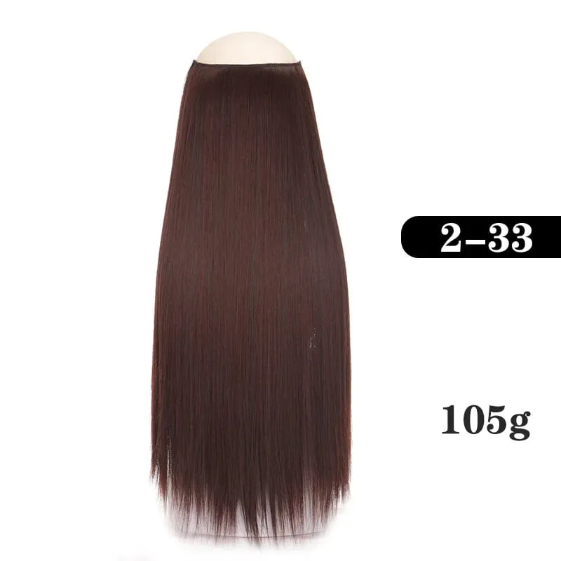 Extensions de cheveux synthétiques sans Clips faux postiche ombré blond brun noir cheveux raides naturels faux postiche pour femme