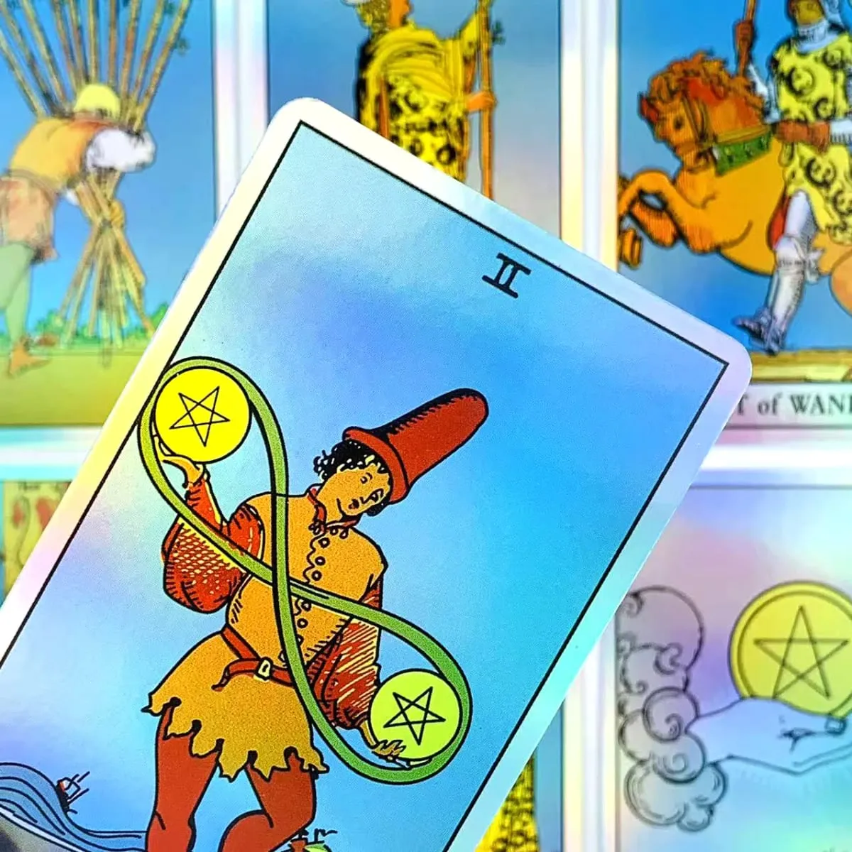 Holographic Rainbow Classic Tarot Deck 78Pcs Iridescent Tarot Cards With Guidebook Divination Oracle Card For Beginners