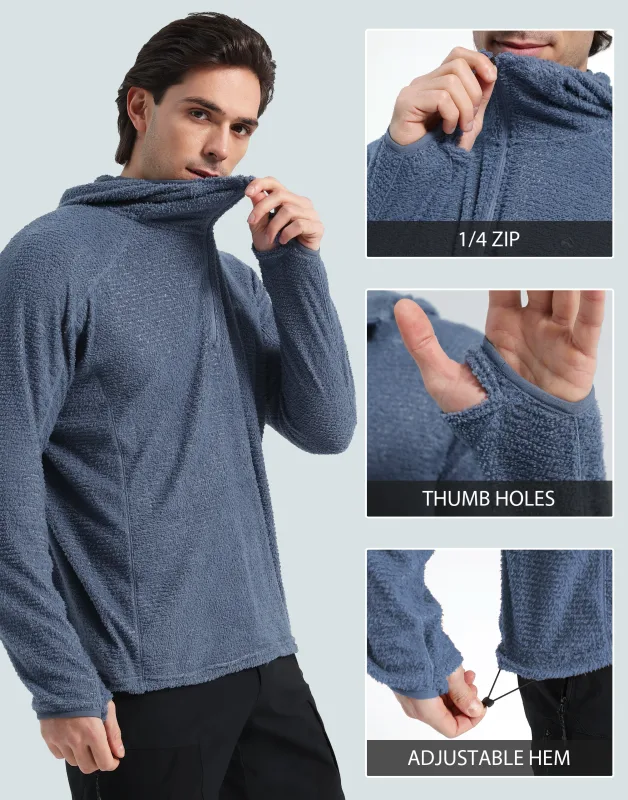 Pioneer Camp Men's Hoodies Outdoor Professional Grade Fleece Warmth Sweatshirt Zip PrimaLoft Active Evolve For Camping Hiking
