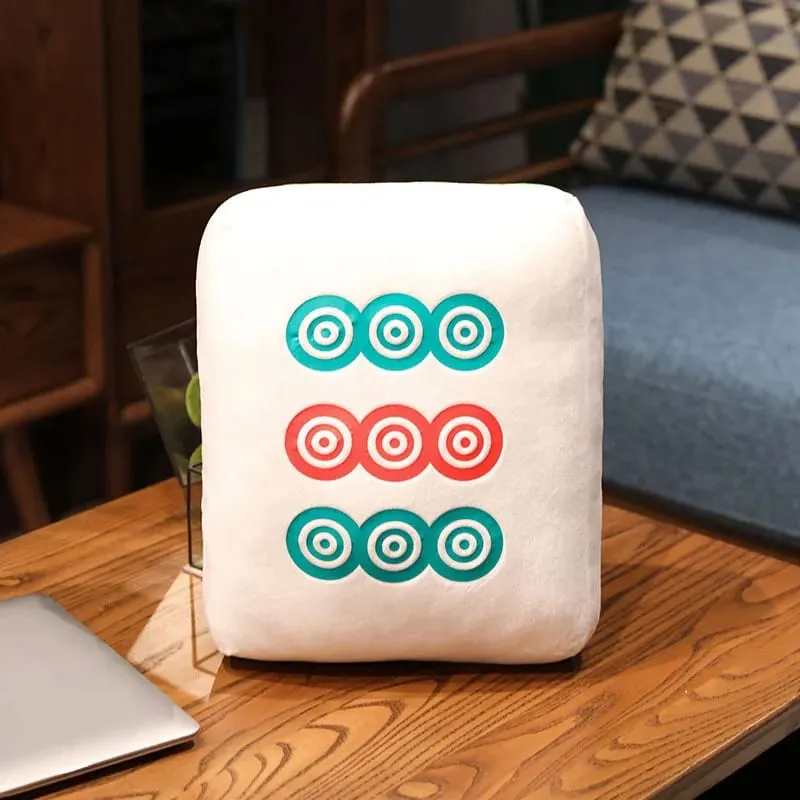 ใหม่ 1 PC Creative Mahjong หมอนจีน Plush ของเล่นรถเก้าอี้พนักพิง Mahjong ลูกเต๋าตลก Nap หมอนโซฟา Home Decor ของขวัญ