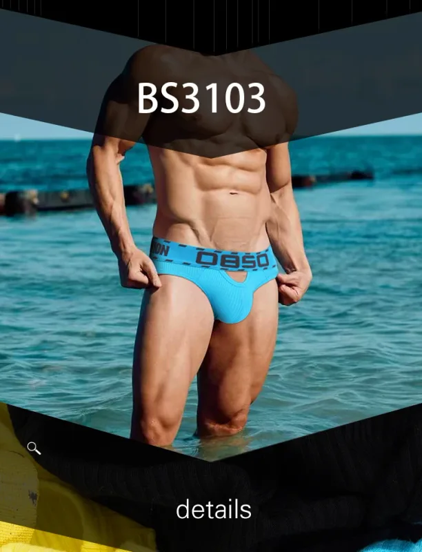 1/3Pcs Cotton Men Underwear Sexy Breathable Bikini Panties Underpants Large Crotch Pouch Mens Briefs with Front and Back Cutouts