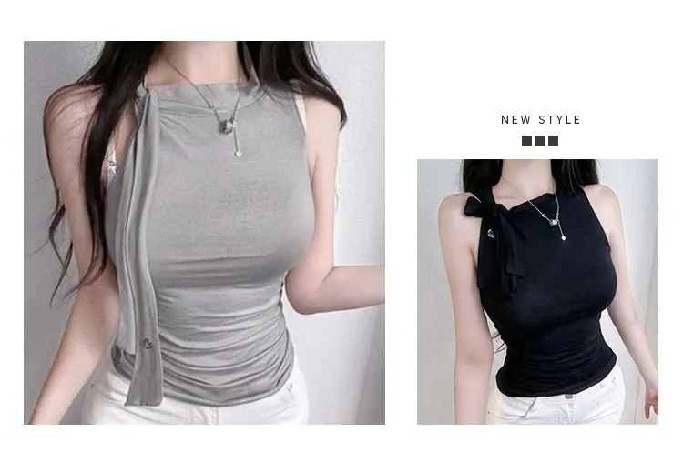 2026 Sexy Pure Desire Design Slim Women Bodycon Camisole Korean Dongdaemun Sleeveless Tank Top Solid Versatile Base Layer Top