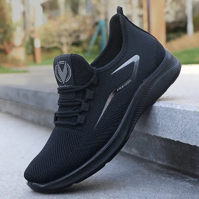 Men's Solid Lace-Up Casual Shoes Lightweight Outdoor Sports Shoes for Men's Fashionable Solid Casual Shoes Suitable for Leisure Walking Enthusiasts - Ideal for Lightweight Breathable and Non-Slip Suitable for Leisur
