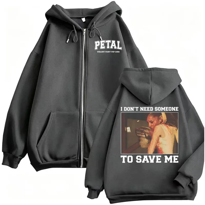 Ariana Grande Petal Core I Don’t Need Someone To Save Jacket Sweatshirts Coats Men Women Casual Cozy High Quality Zipper Hoodies