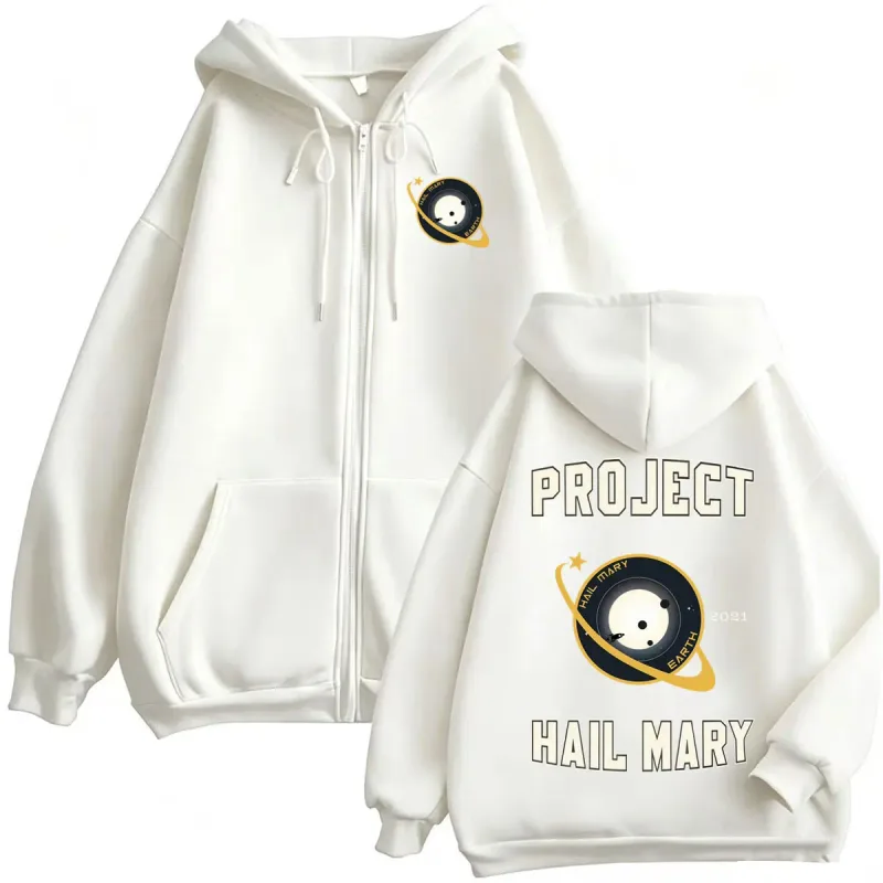Project Hail Mary Ryland Grace Zipper Hoodies Men Women Fashion Classic Retro Sweatshirt Jacket Bodywarmer Fleece Zip Up Hooded