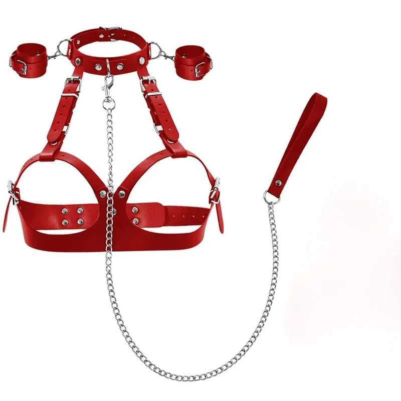 Sex Toys Women Flirting Adjustable Erotic Handcuffs Neck Ankle Bondage Harness Open BDSM Adult Slave Restraints No Vibrator