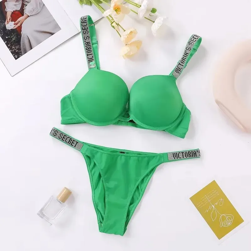 New Adjustable Bra and Panty Set Lace Lingerie Sets Classic Women's Sexy V Lingerie Set S Sheer Lace Trim Supportive Push Up