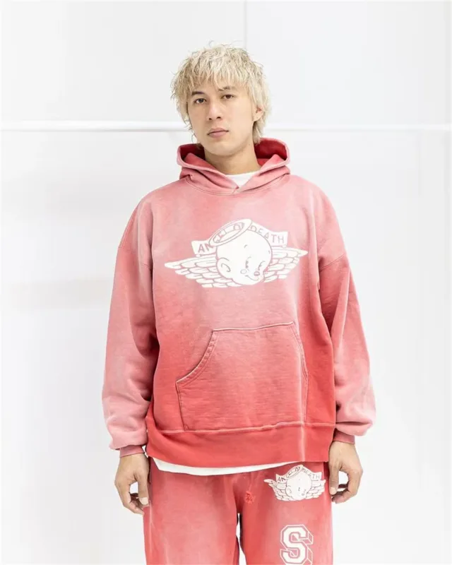 26SS SAINT OF MICHAEL Mxxxxxx BABY MICHAEL HOODIE Printed Distressed Long Sleeve Hooded Sweatshirt Cotton Hoodies For Men