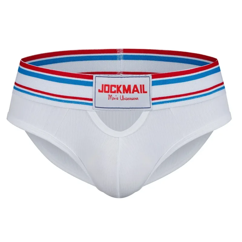 Jockmail Mens Underwear New Arrivalmen Briefs Plaid Pit Cotton Sexyu Bag Front and Rear Openings Cut Outlow Waist Breathable