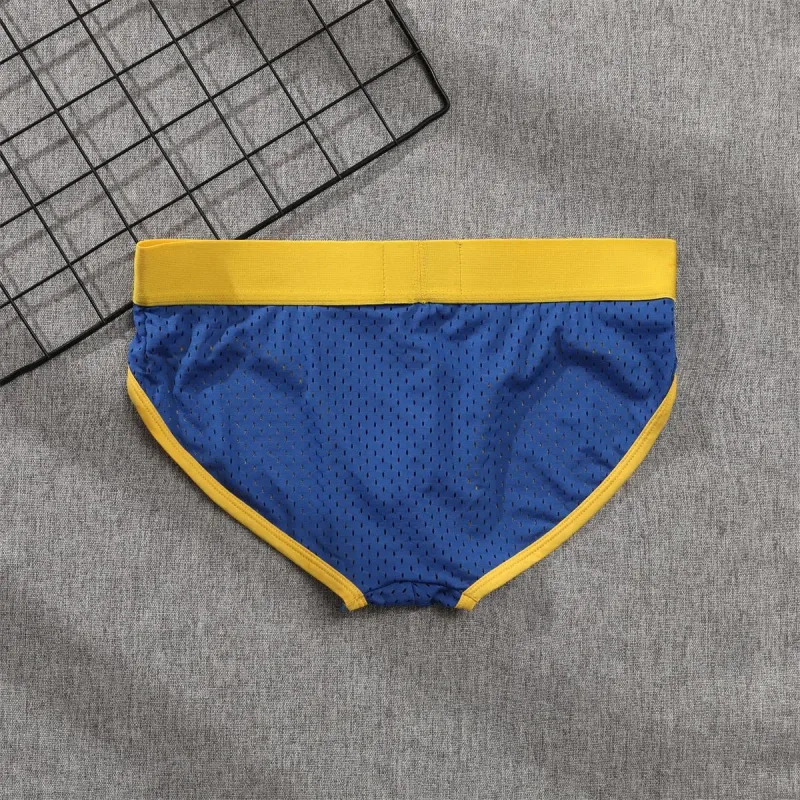 2026 solid color new men's low waist through mesh breathable briefs addicted underwear AD4-M388