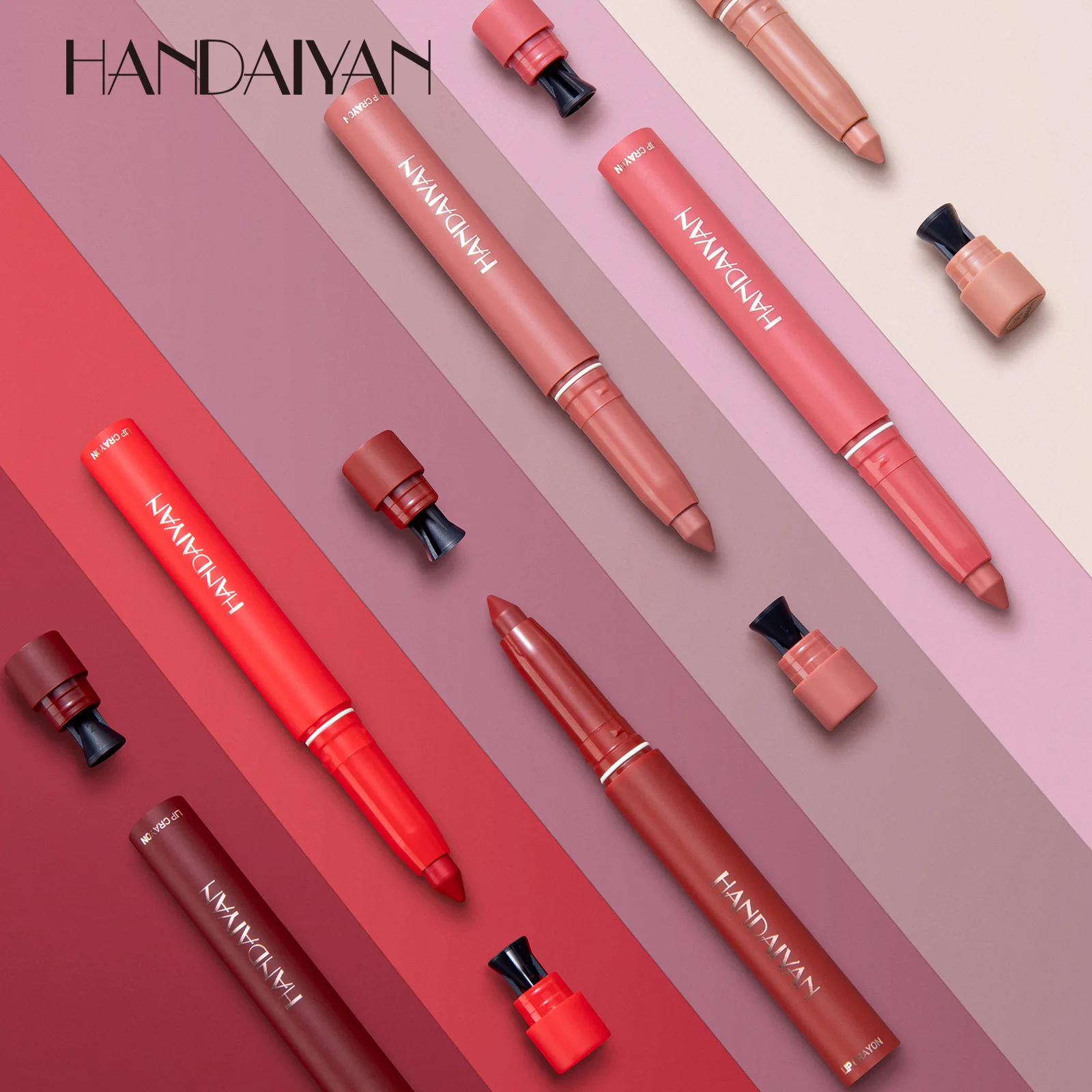 12 farver Pink Velvet Matte Lipstick Pen Lip Liner Blyant Vandtæt Langvarig Ikke let at falme Plumpe læber Crayon Makeup Tint — image 4
