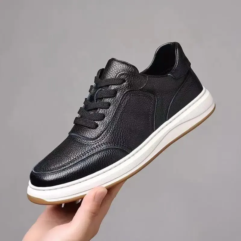 2026 New Men's Leather Shoes Casual Spring Autumn Fashionable Genuine Cowhide Slip-On Breathable Comfortable Anti-Slip Shoes