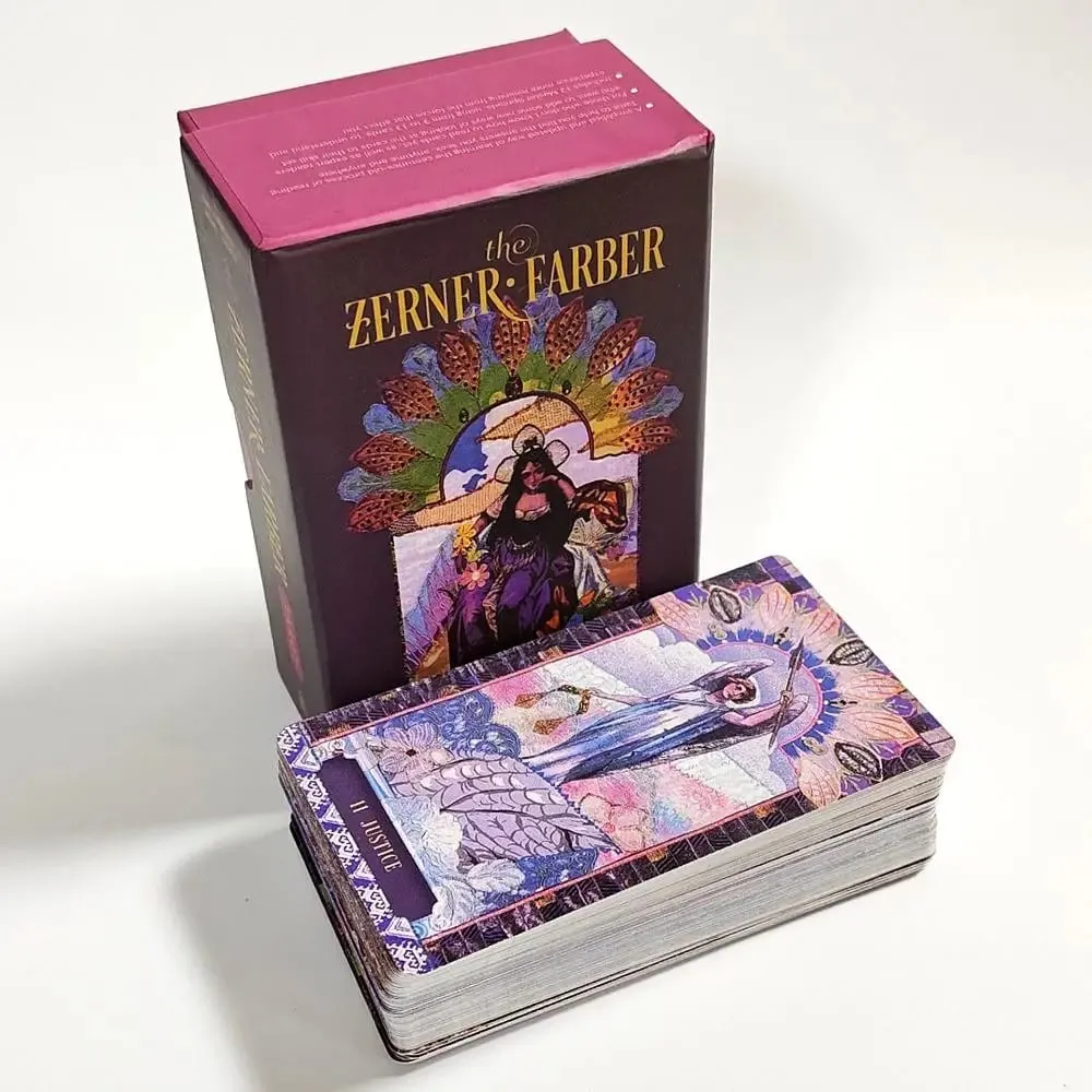 Double-embossed The Zerner-Farber Tarot Deck 78 Pcs Collage Art Tarot Cards 10.5*6cm Spiritual Divination Tool in Rigid Box