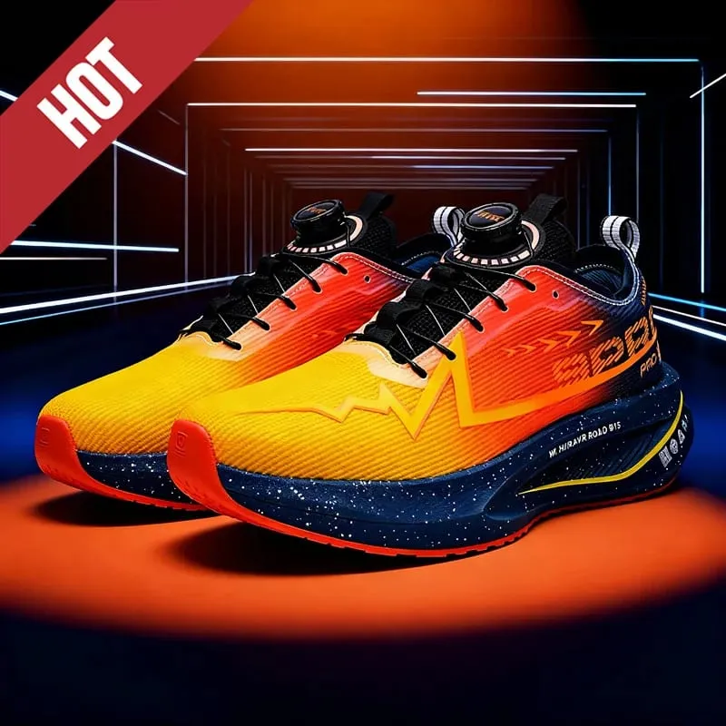 Fluorescence Running Shoes Carbon Board Marathon Men Sports Breathable Lightweight Women's Comfortable Athletic Sneakers Casual