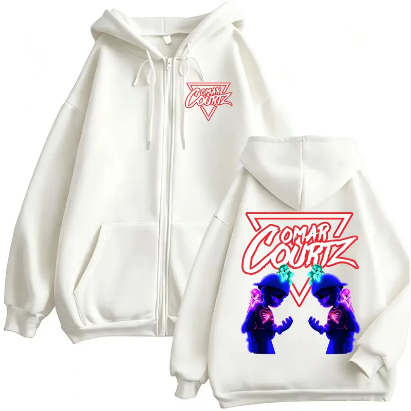 Omar Courtz Por Si Manana No Estoy Tour 2026 Zip Up Hoodies Men Women Retro Hip Hop Pop Music Sweatshirt Jacket Coats Streetwear