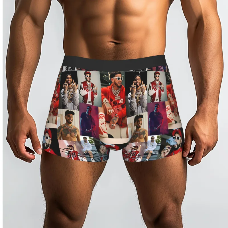 Male Funny A-Anuel AA Underwear Boxer Briefs Stretch Shorts Panties Underpants