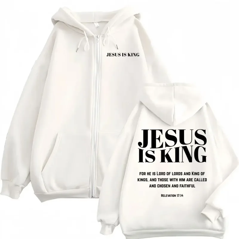 Christian Jesus Bible Verse Print Zipper Hoodie High Quality Fashion Zip Up Pullovers Men Women Casual Long Sleeve Sweatshirts