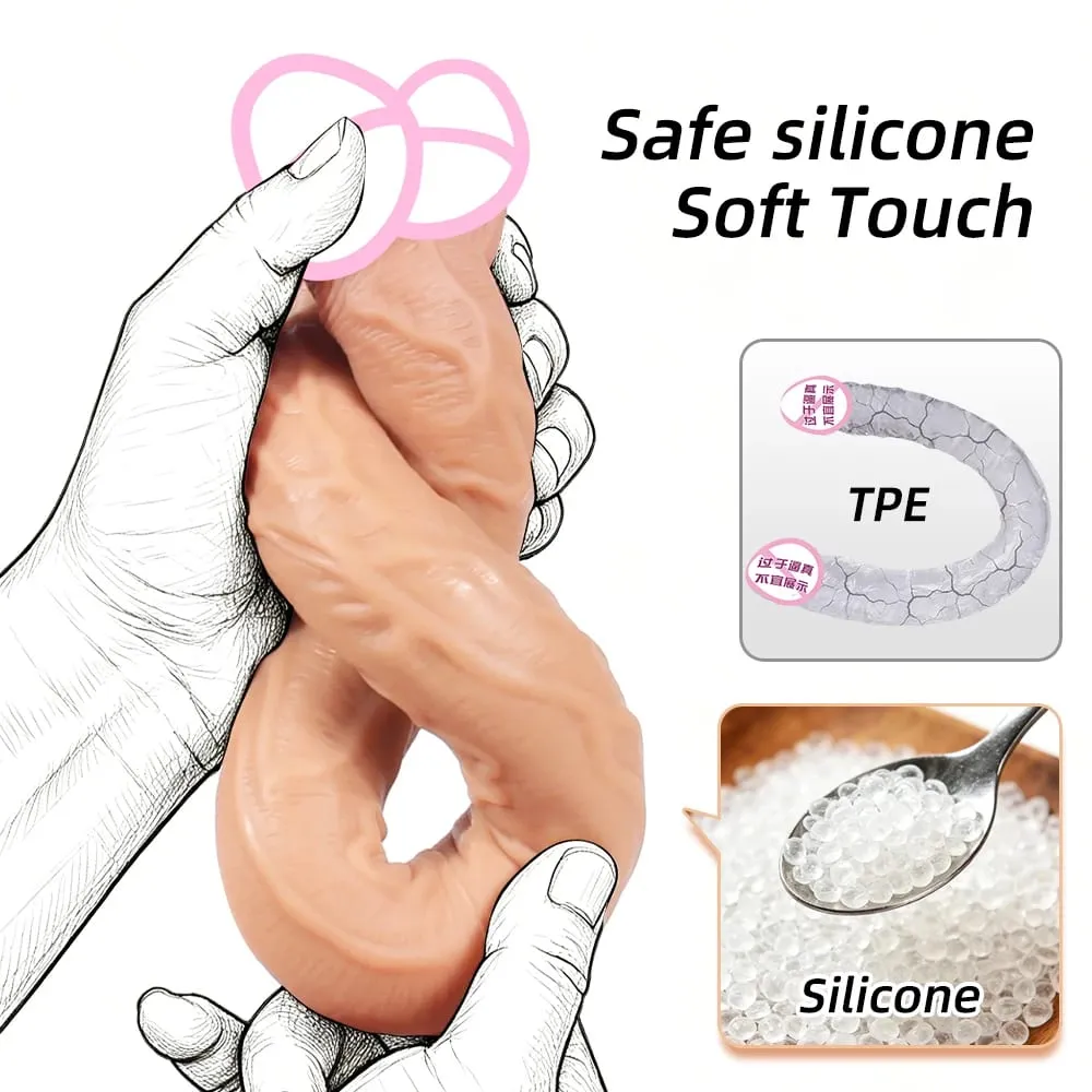 Long Double Dildo Sex Toys Realistic Double Sided Dildo for Lesbian Silicone Huge Thick Dildos G Spot and Anal Plug for Women