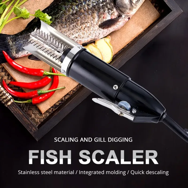 Seafood Knife 120W Waterproof Electric Fish Scale Scraper Fishing Scalers Clean Easy Fish Stripper Remover Cleaner Tool