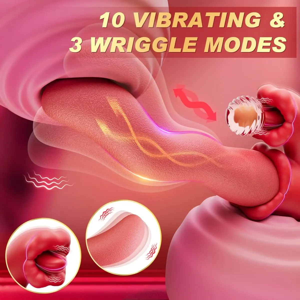 Clitoral Tongue Scroll 3 IN 1 Vibrator for Women Clit Nipples G-Spot Stimulator Female Vagina Massager Vibrator Adult Sex Toys