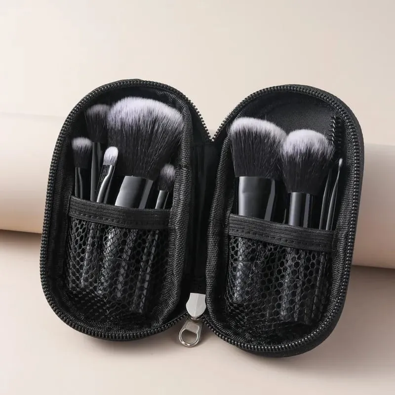 10pcs Makeup Brush Sets Plastic Mini with Bag Multifunctional Makeup Brush Travel Portable Makeup Tool