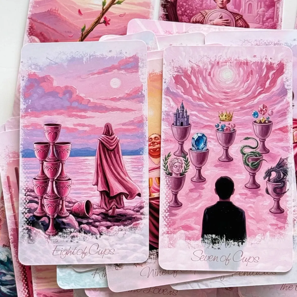 Romantic Tarot Cards in Metal Box With Paper Guidebook 12*7cm Rose Series Divine Guidance Board Games