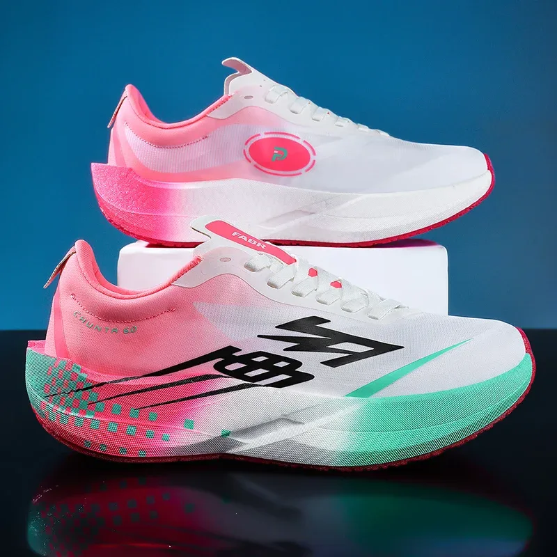 Zapatillas para correr Marathon para hombre, zapatillas deportivas especiales con tabla de carbono, transpirables, ligeras, cómodas zapatillas deportivas Chunta para mujer