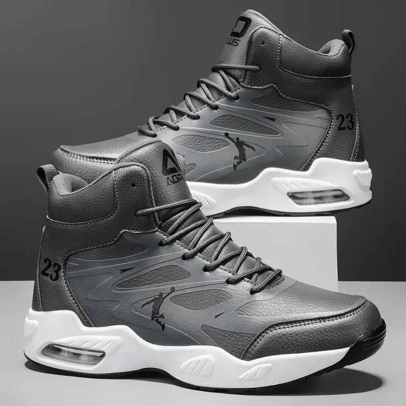 Men's High-Top Basketball Shoes Fashion Air Cushioning Comfortable Non-Slip Breathable Shock-Absorbing Outdoor Activities Sneake