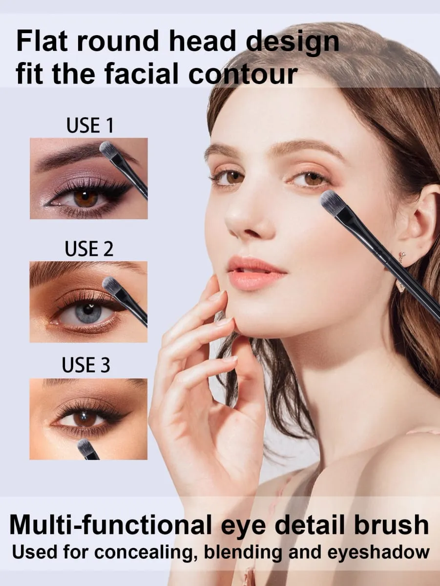 12PCS Soft Bristle Eyeshadow Brush Set - Eye Makeup Blending Brush Highlighter Brush Concealer Brush Portable Makeup Tools — image 5