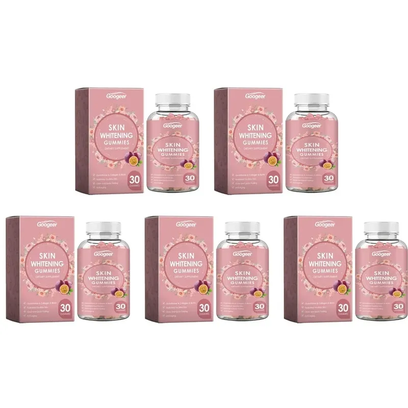 Googeer Vitamin C Skin Whitening Gummies with Glutathione Collagen Biotin for Brightening Antioxidant Support 30 Gummies