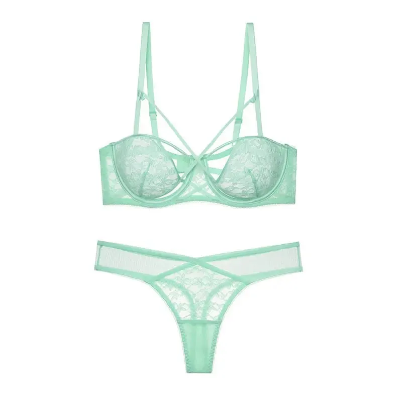 Nouveauté Français Dentelle Ensemble Soutien-Gorge Push Up Armature Fin Anti Affaissement Lingerie Femme Pour Quotidien Soirée