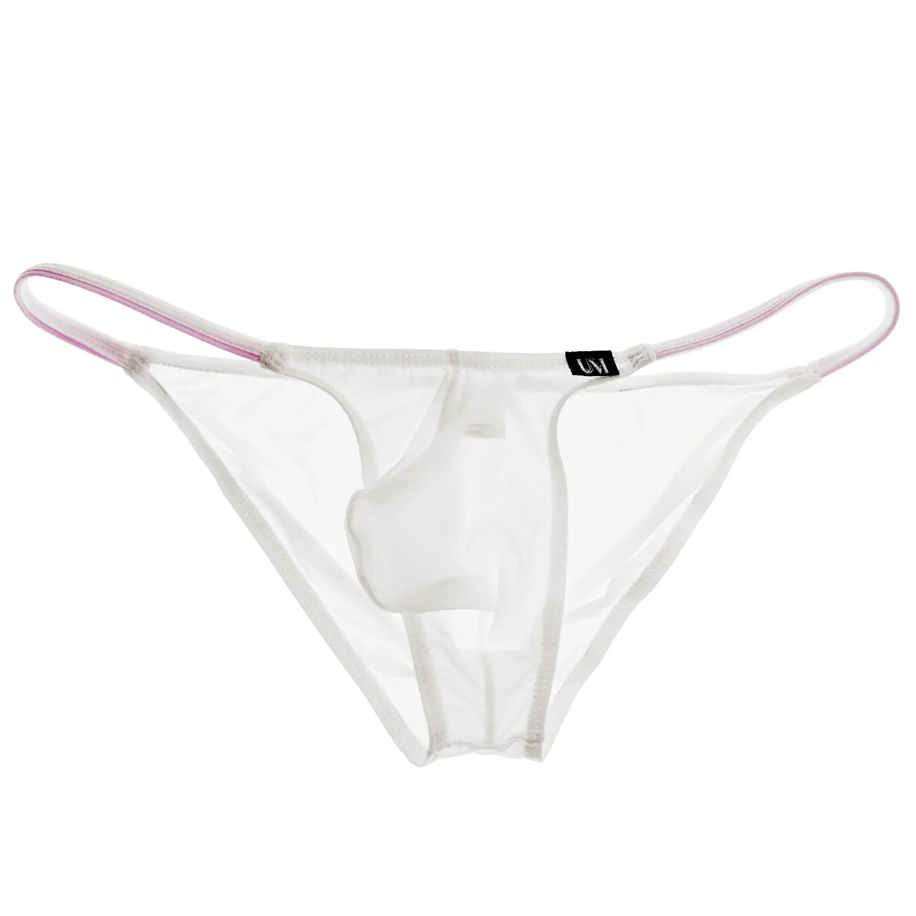 Men's Low Waist Briefs Ultra Color Elastic Rope Sexy G-strings Convex Silky Thin Belt Solid Uniform Underwear