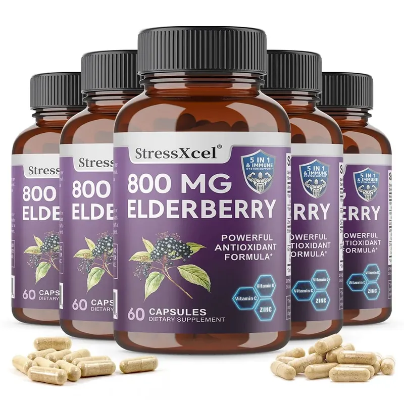 Elderberry Capsules Supports Skin Radiance Tone Immune Wellness for Adults Natural Herbal Supplement Antioxidant