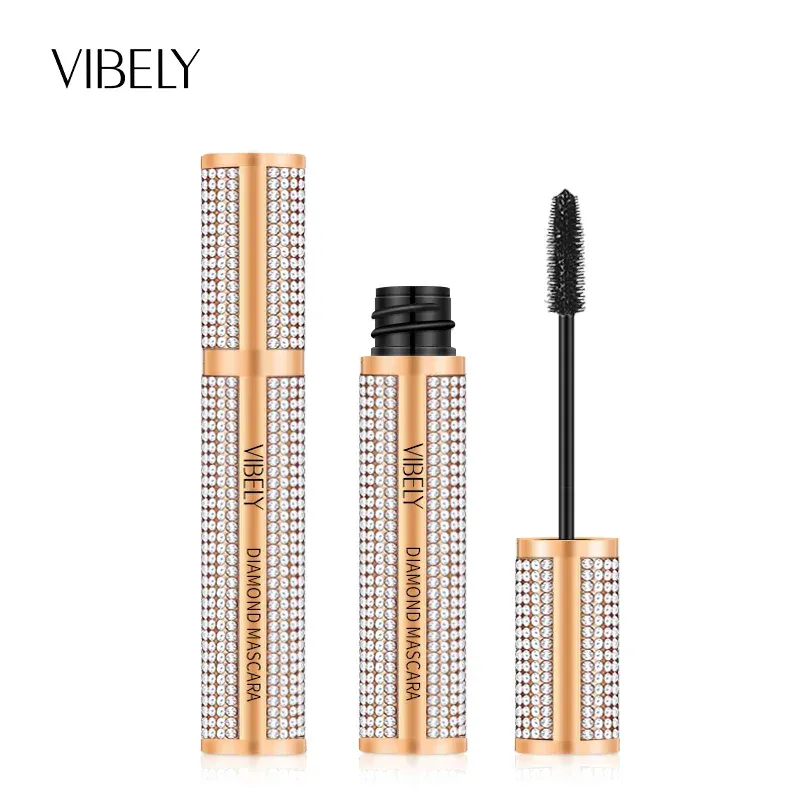 Mascara diamant 4D en Fiber de soie, Extension de cils longs imperméable, épais, noir, produits de maquillage pour les yeux, cosmétiques