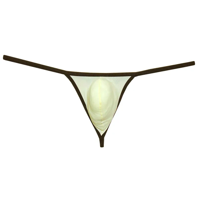 Men's Ice-Silk Thong Underwear No-Show Ultra-Thin Men Low Rise Thong G-string Breathable Lightweight Micro Briefs