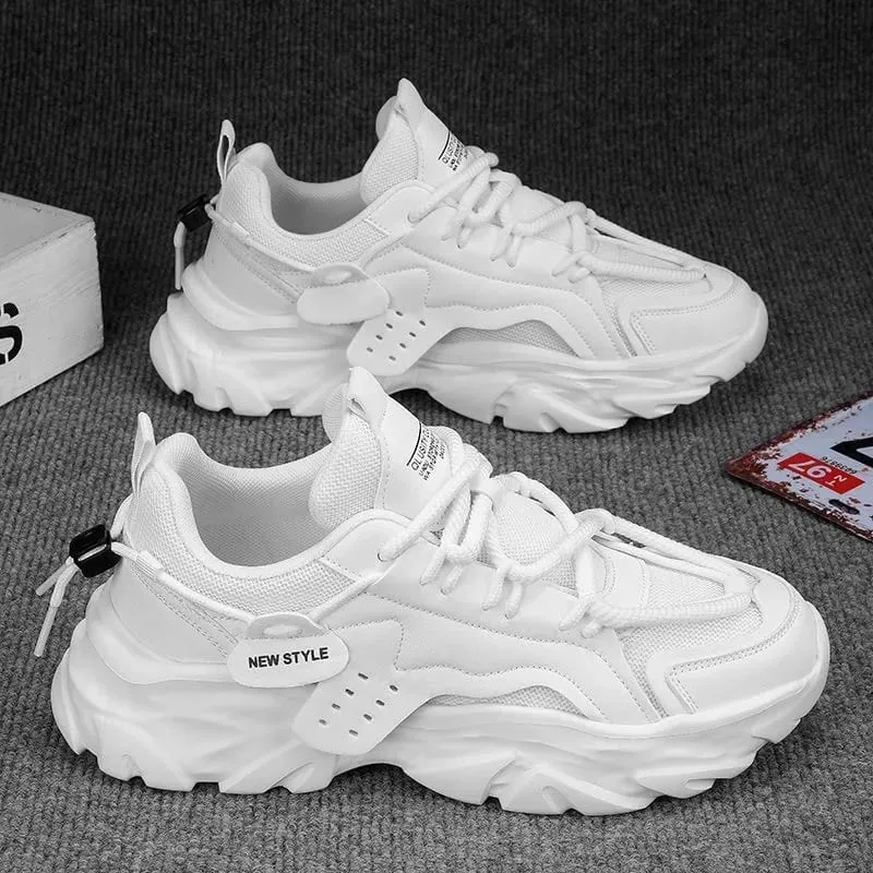 2026 Men's Casual Sneakers Summer Autumn Fashion Outdoor Luxury Lace Up Round Toe Breathable Non Slip height Increasing Shoes