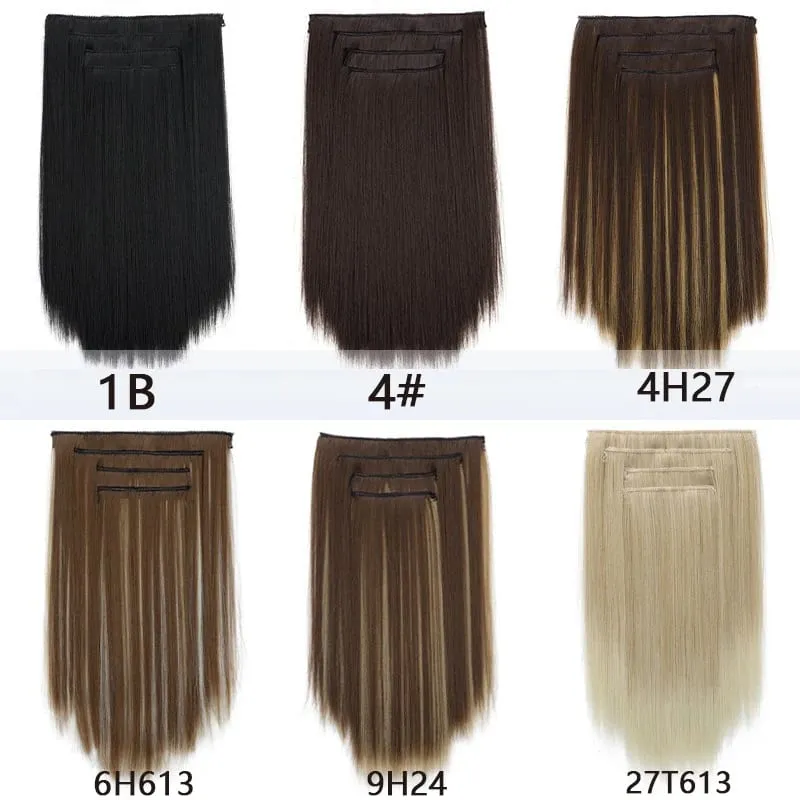 35CM Synthetic 4pcs/set Clips in Hair Extensions Short Straight Hairstyle Blonde Black Hairpieces Heat Resistant False Hair