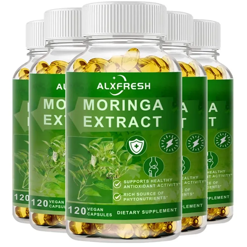 Moringa Capsules Support Blood Sugar Cardiovascular Health Promote Digestion Metabolism Improve the Intestines Relieve Fatigue