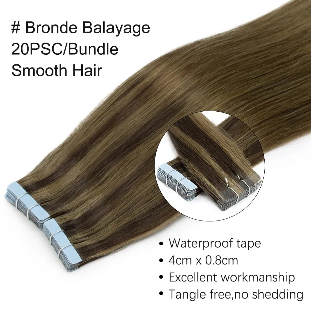 Newly Women Long Human Hair Extension Tape Ins Natural Tape In Hair Extensions Human Hair Gorgeous Seamless Weft Adhesive Hair