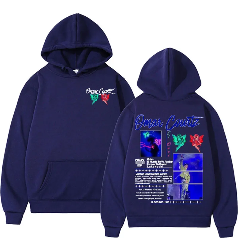 Omar Courtz Por Si Manana No Estoy Tour Merch Hoodies Men Women Fashion Aesthetics Hip Hop Sweatshirts Casual Cozy Fleece Hoodie